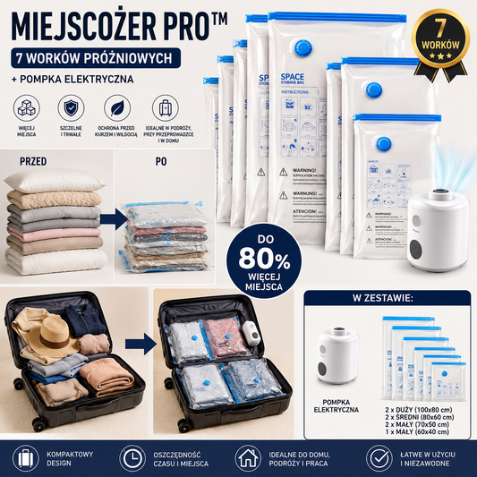 Miejscożer PRO™ 7w1 - worki próżniowe z pompką elektryczną